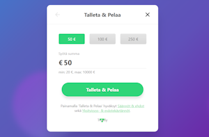 Avaa pelitili ja tee ensitalletus