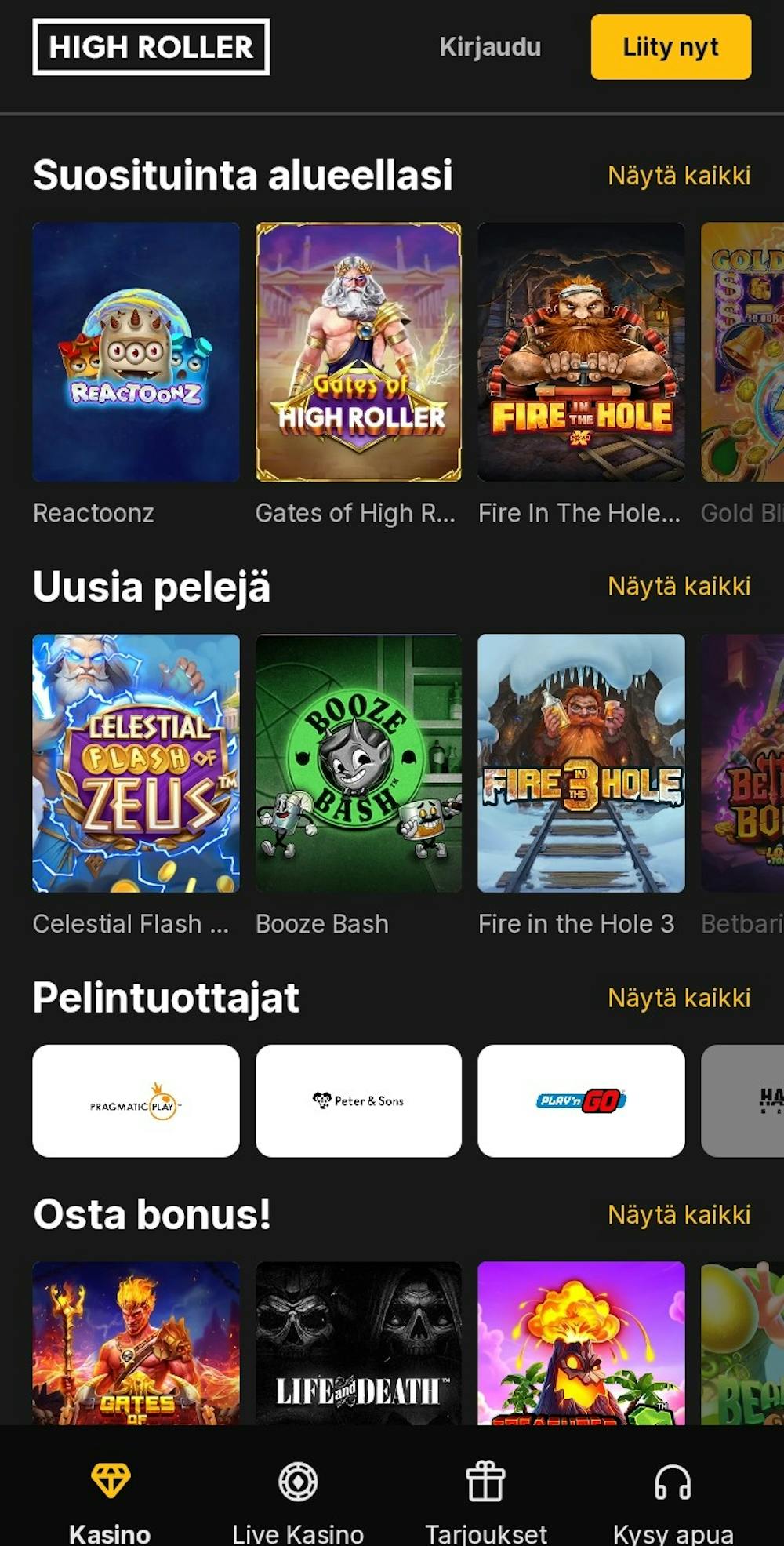 highroller casino pelit