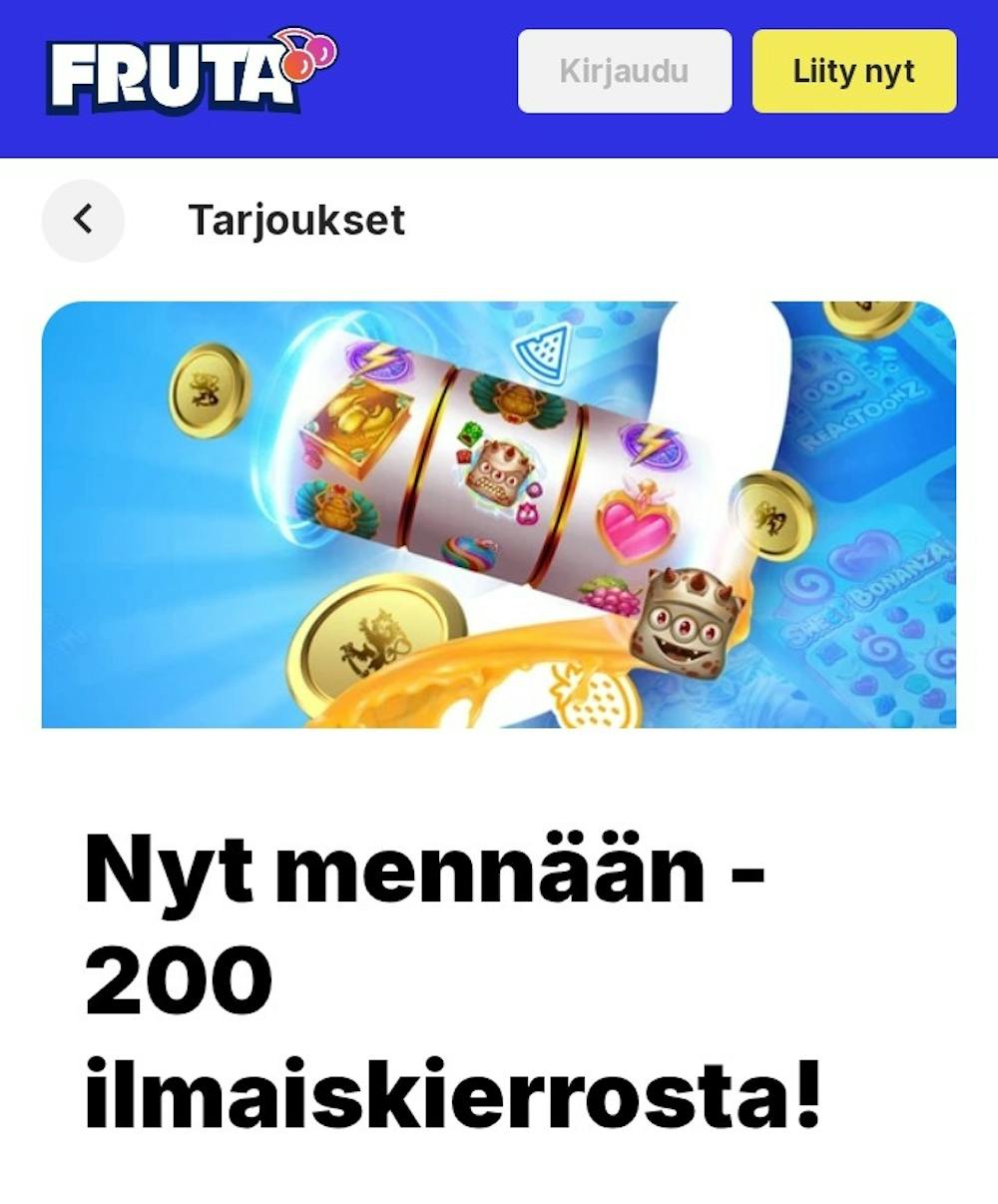 Fruta Casino ilmaiskierrokset ilman kierrätystä