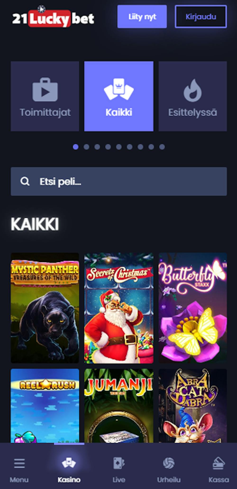 21luckybetin pelivalikoima