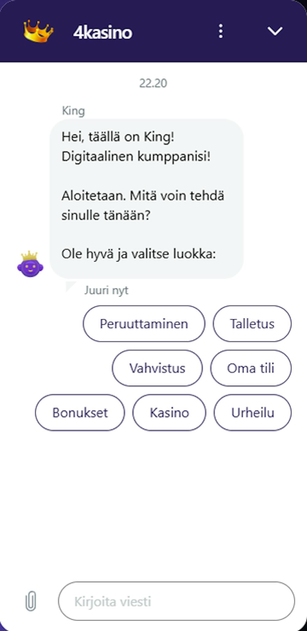 4Kasinon asiakaspalvelu