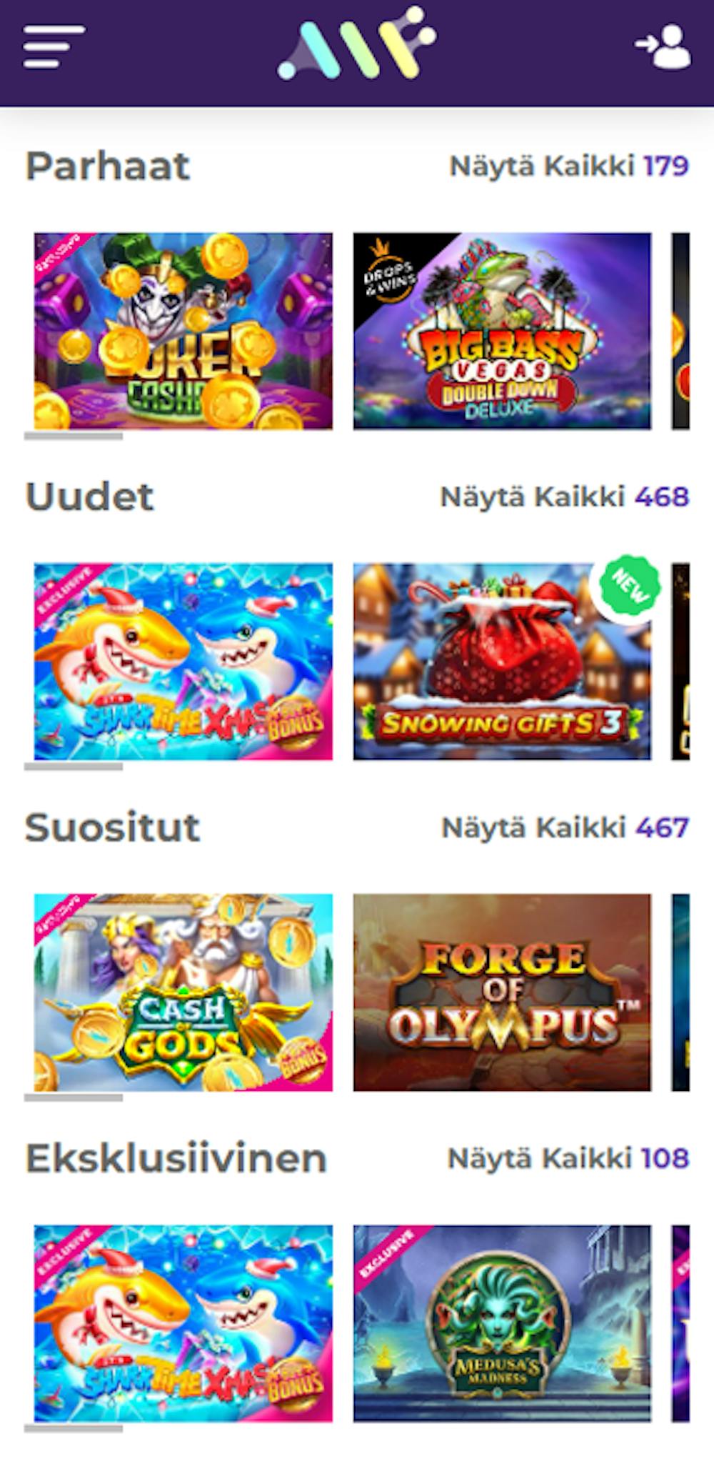 AlfCasinon pelivalikoima