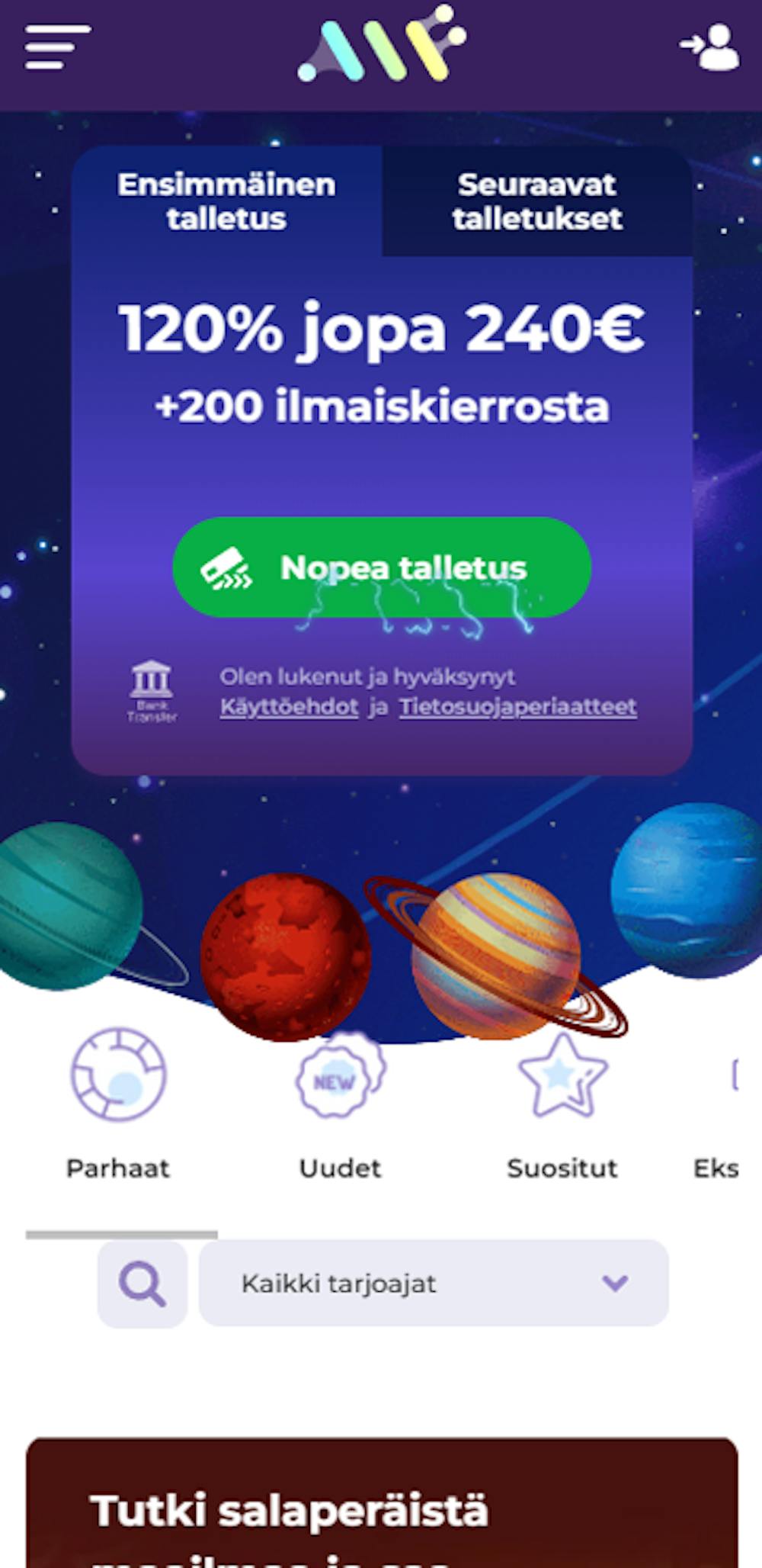 Alf Casino bonus