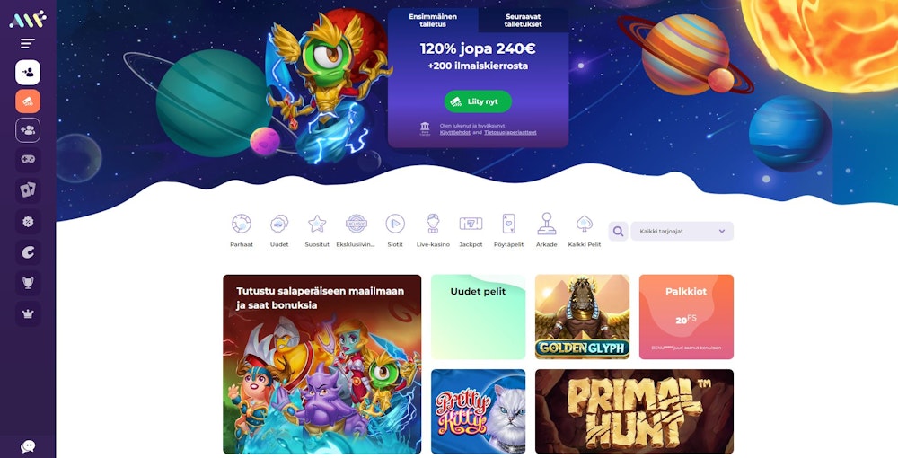 AlfCasinon kotisivut