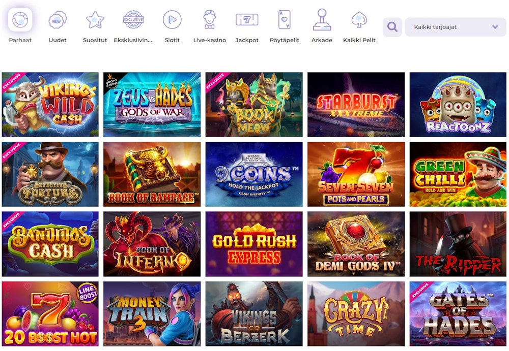 AlfCasinon pelivalikoima