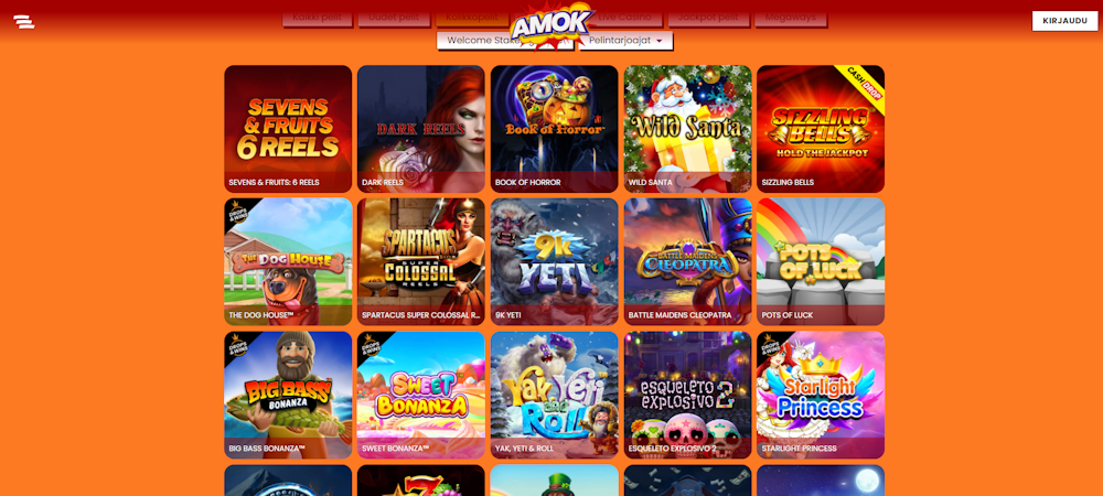 Amokin pelivalikoima