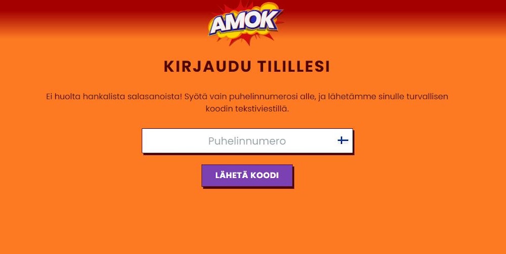 amok rekisteröintisivu