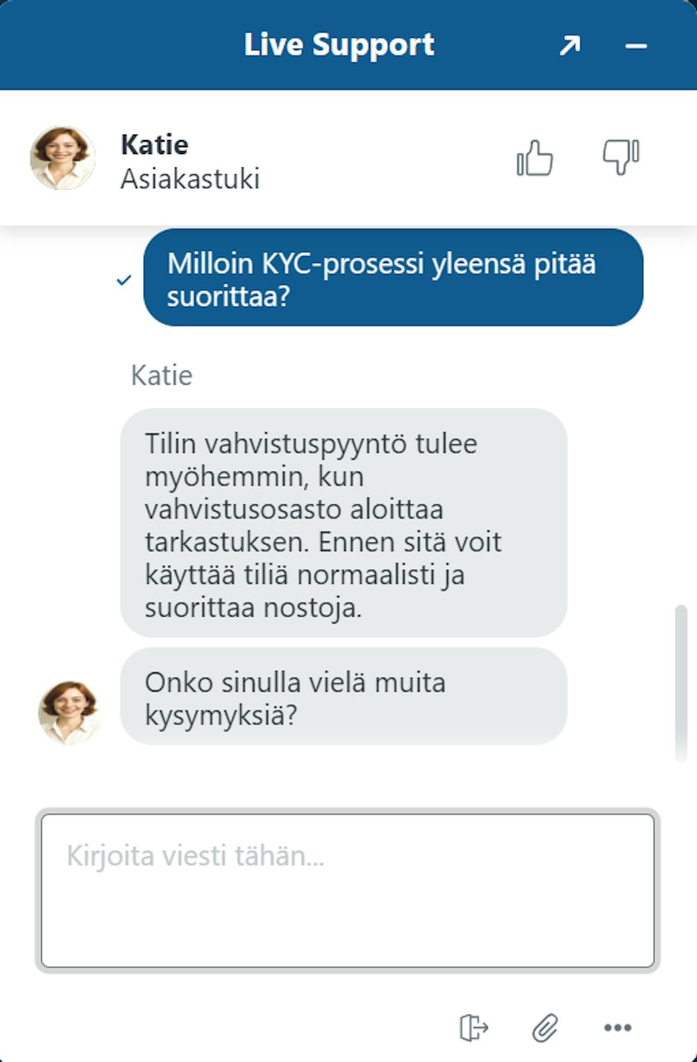 Aquawin casinon asiakastuki palveli suomeksi.