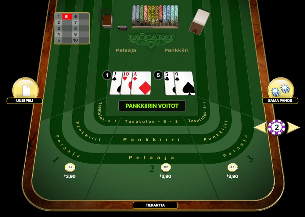 baccarat suosittu korttipeli