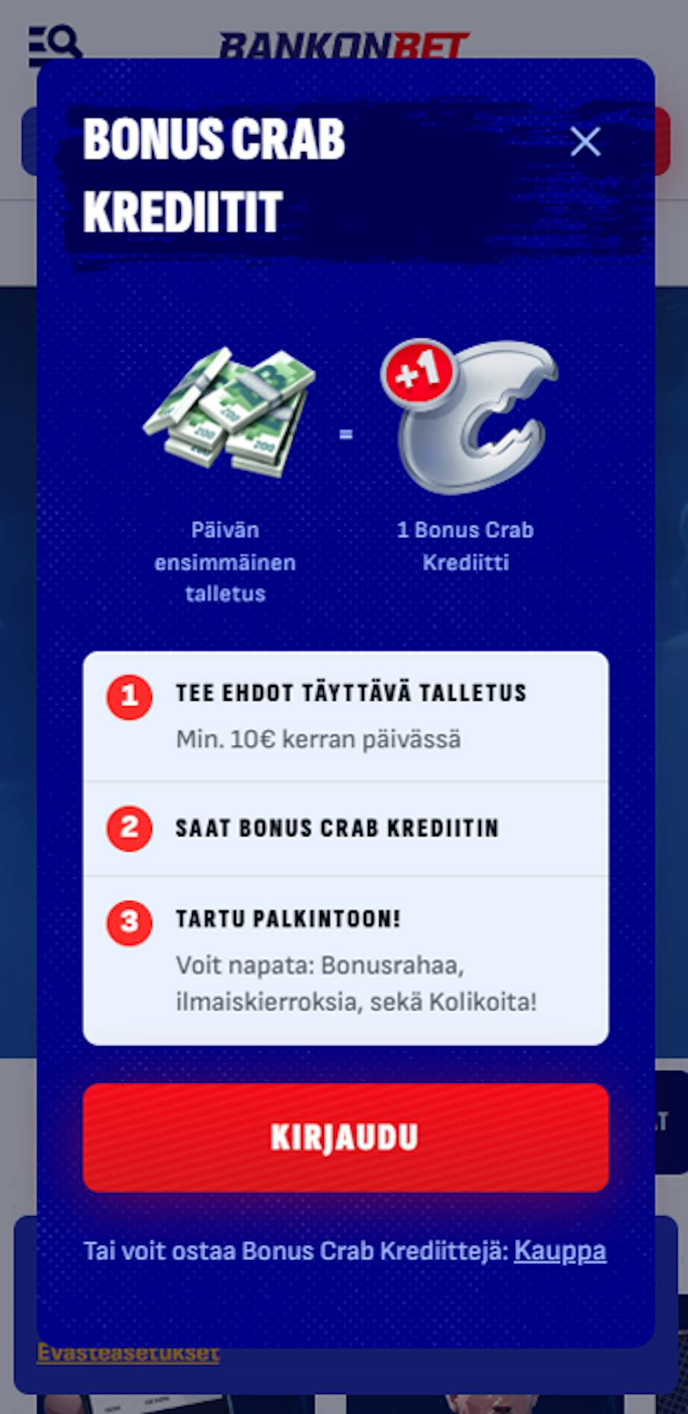 Tervetuliaisbonus Bankobet-kasinolla