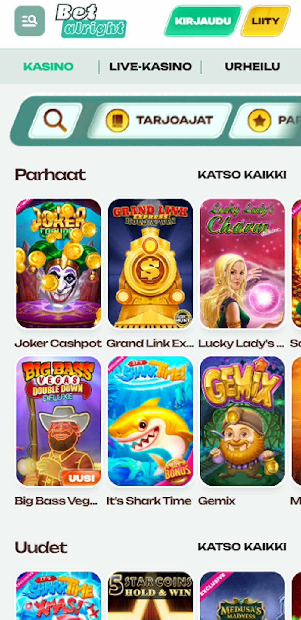 Betalright kasinon pelejä