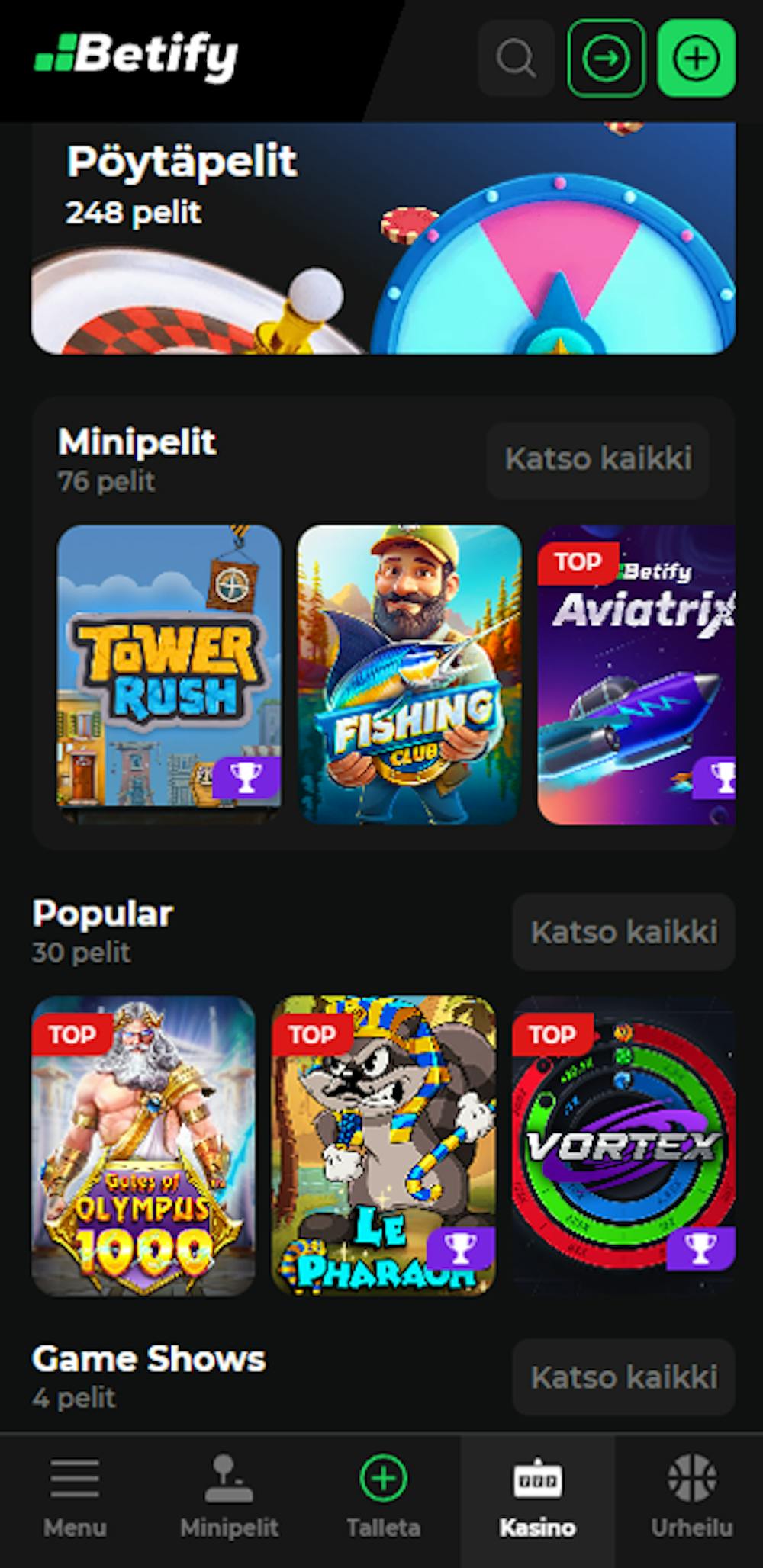 betifyn pelivalikoima