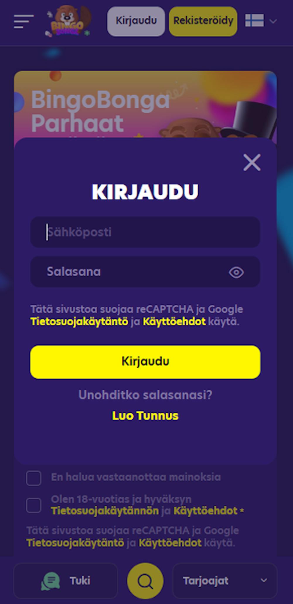bingobongan login