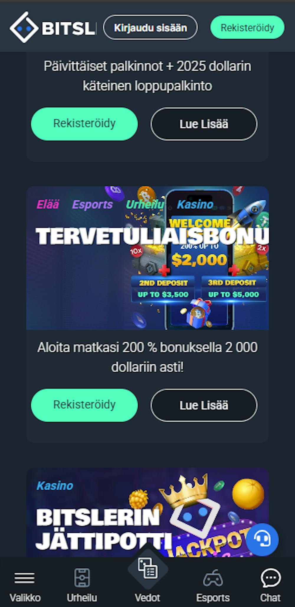 Rekisteröi uusi tili Bitsler Casinolle