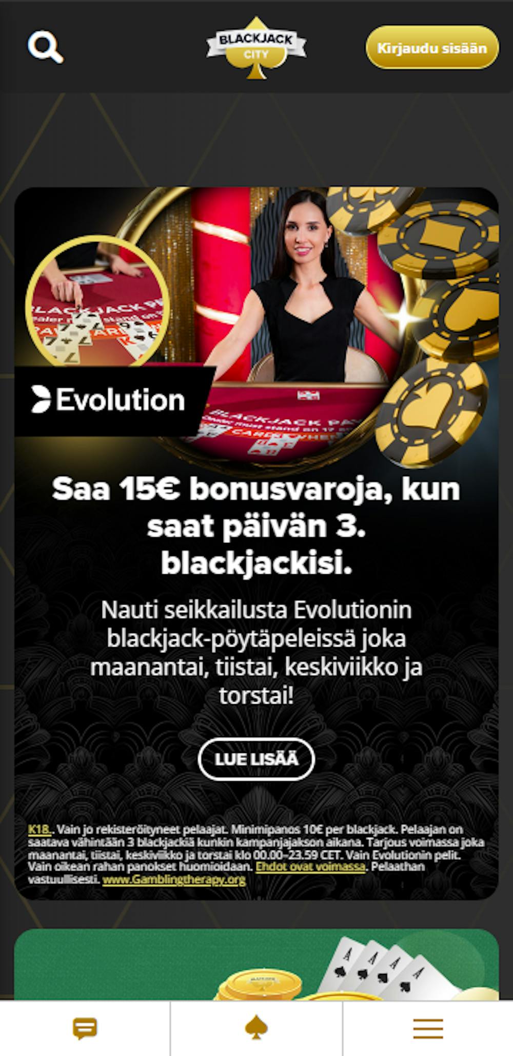 blackjackcityn tervetulotarjous