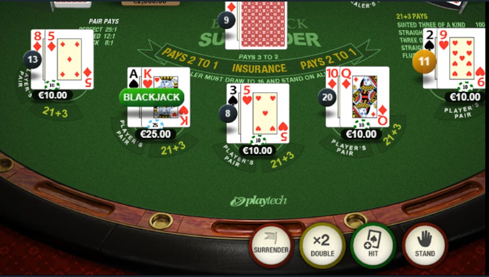 Surrender blackjack