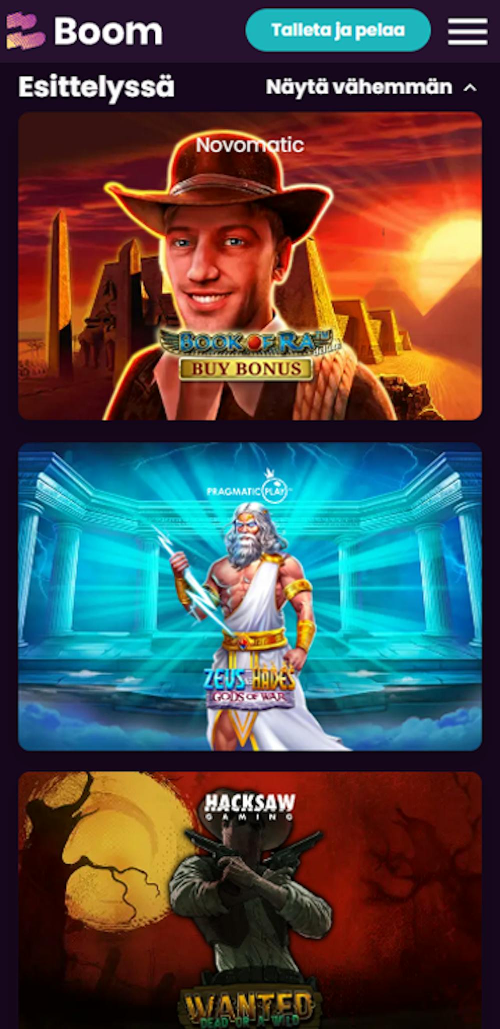 Boom Casino pelit