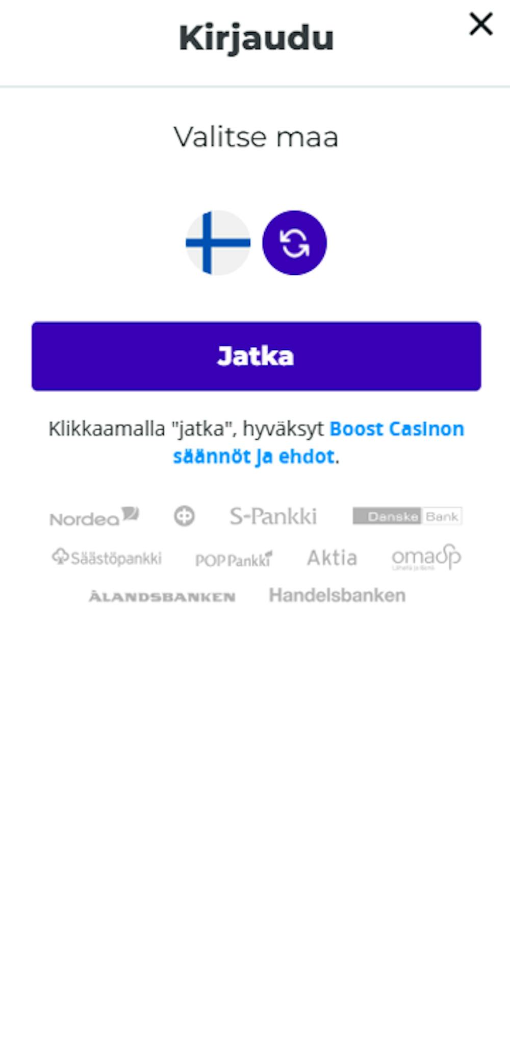 Boost kasinolle rekisteröityminen.
