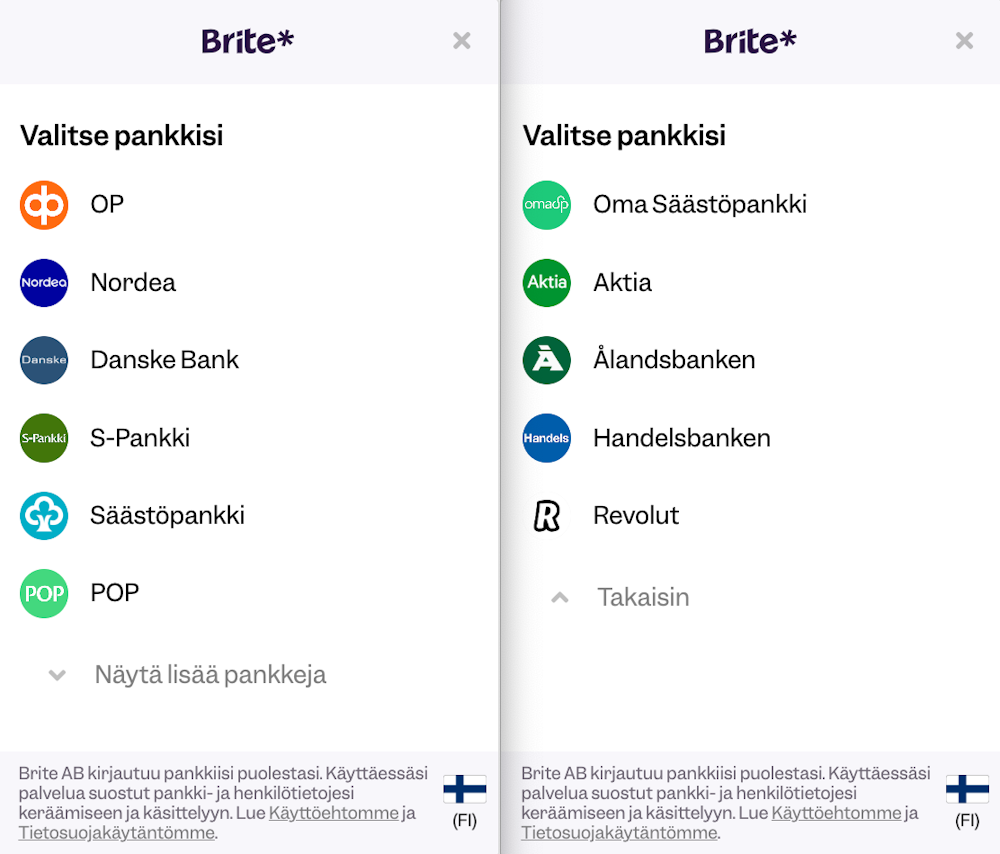 Pankit yhteistyössä Briten kanssa