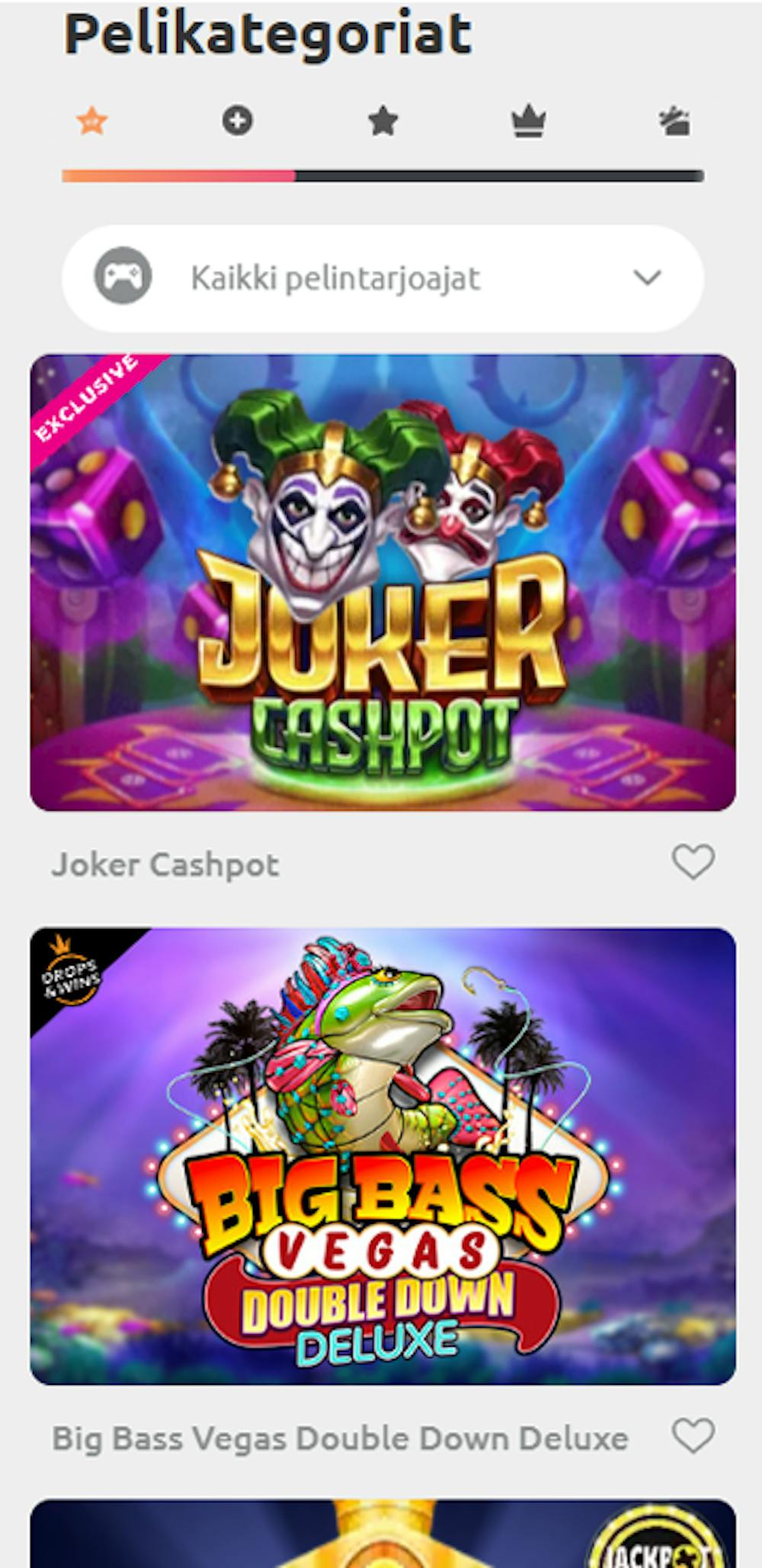 pelejä Cadoola Casinolla