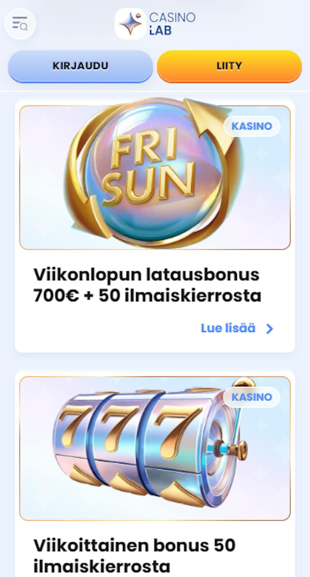 Casinolab kasino tarjoaa monipuoliset kampanjatarjoukset.