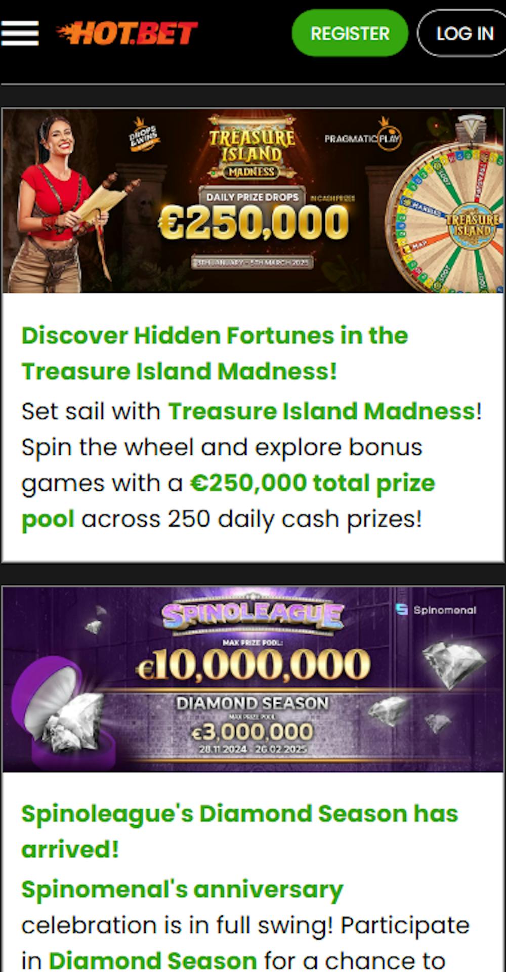 Hotbet kampanjatarjontaa.