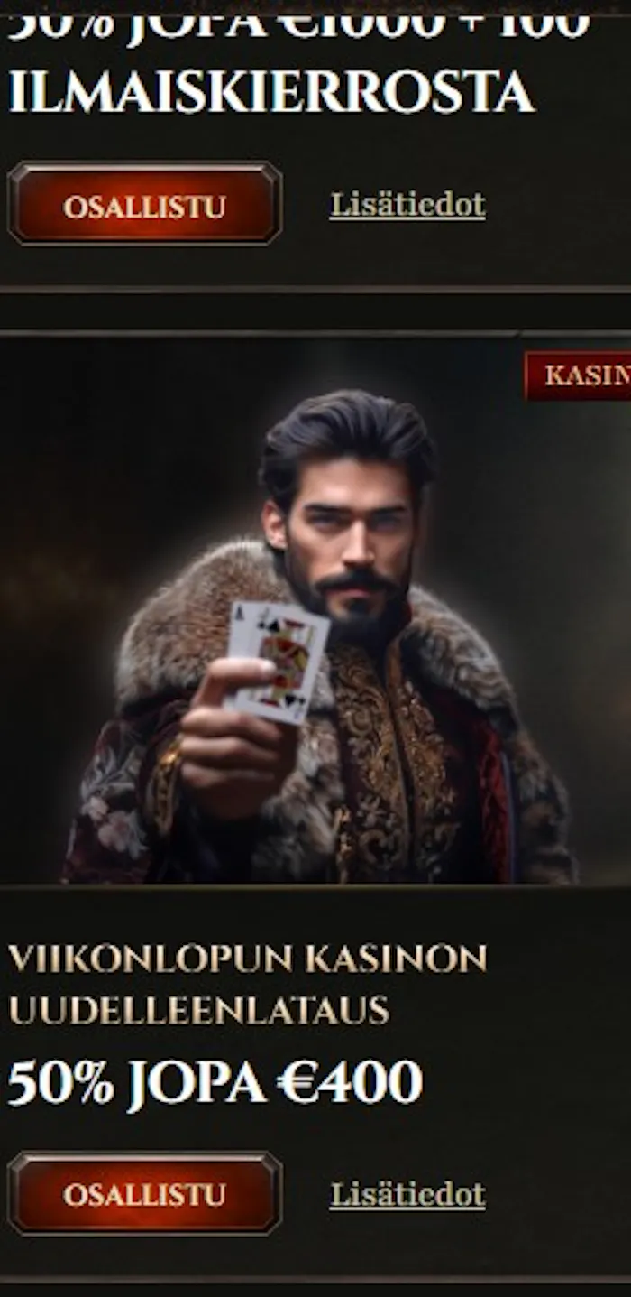 Kyngs kasinolta voi napata esimerkiksi erilaisia reload-bonuksia sekä monia muita etuja.