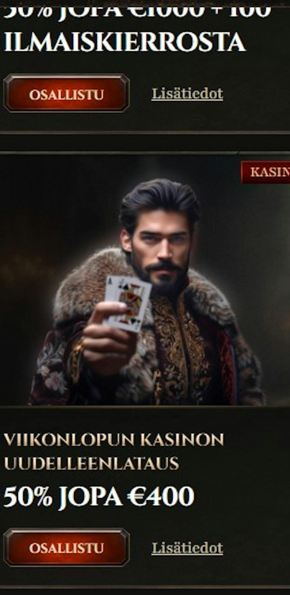 Kyngs kasinolta voi napata esimerkiksi erilaisia reload-bonuksia sekä monia muita etuja.