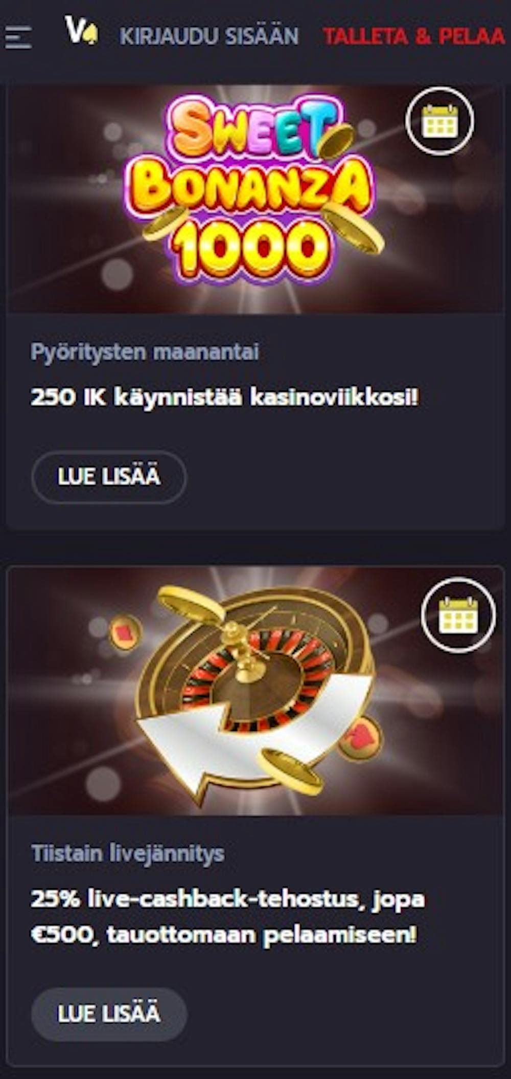 Valhalla Wins kasino tarjoaa etuja eri viikonpäiville.