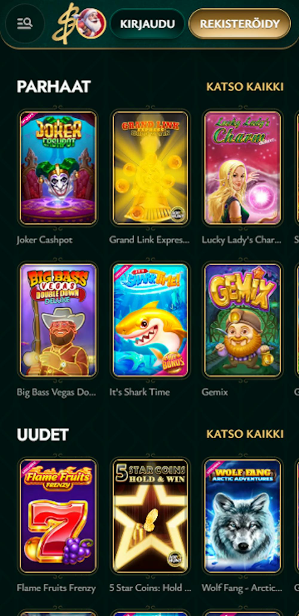 Cashed Casinon pelatuimpia pelejä ovat esimerkiksi Big Bass ja Cash of Gods