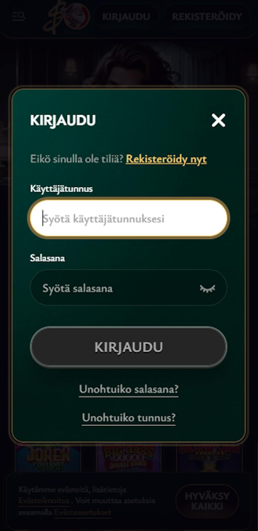 cashed casinon rekisteroityminen