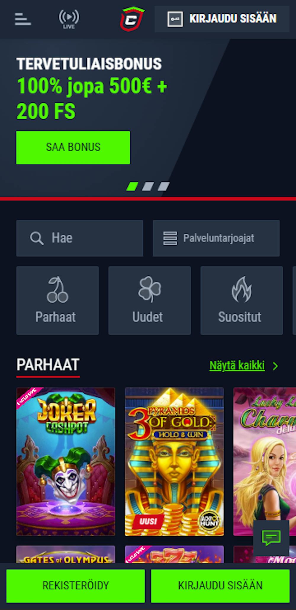 Casinado kasinon pelit