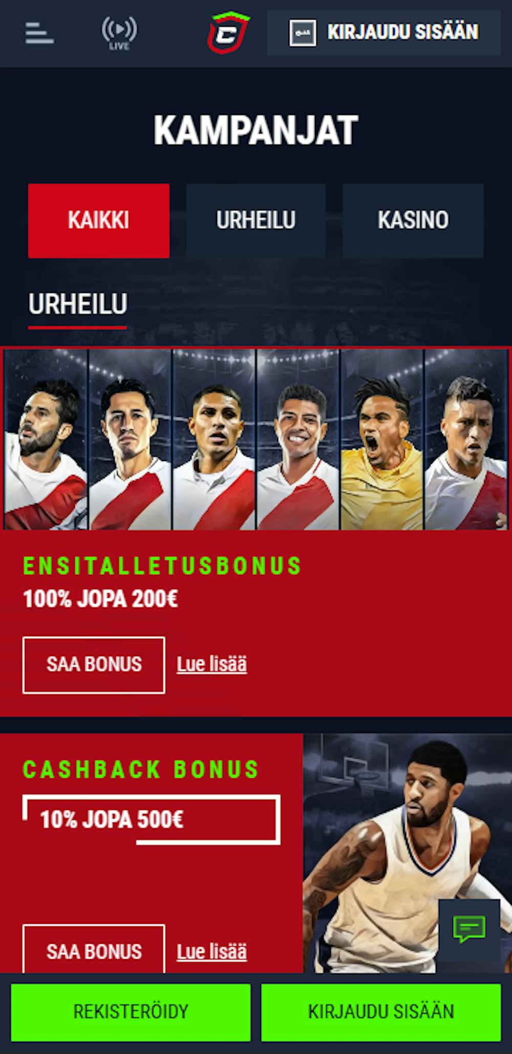 Casinadon-tervetuliaisbonus