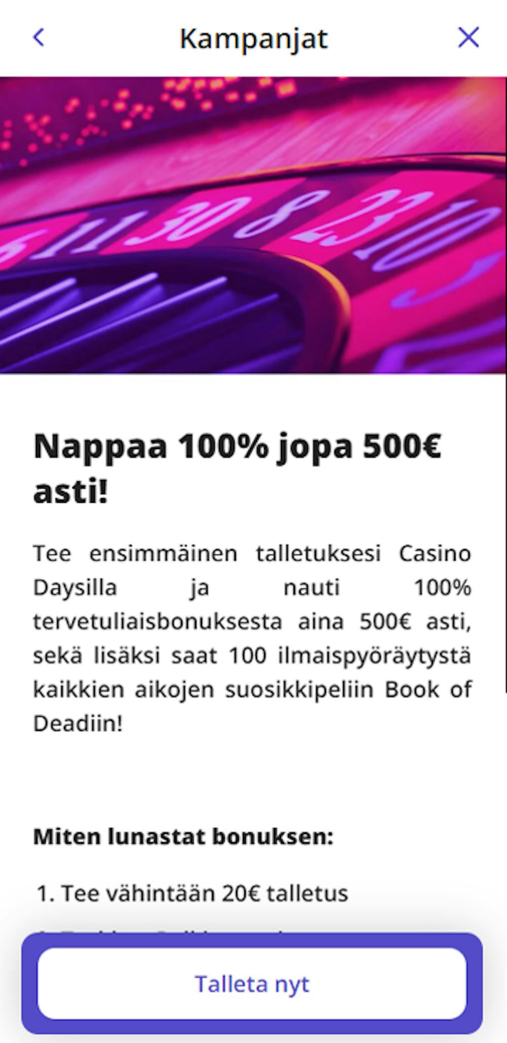 Tervetuliaisbonus Casino Days kasinolla