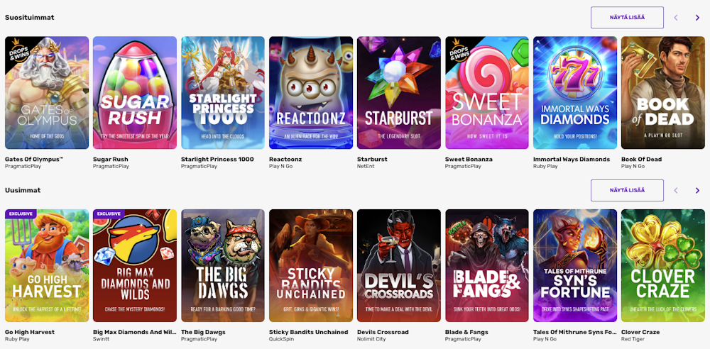 casinofest-pelivalikoima