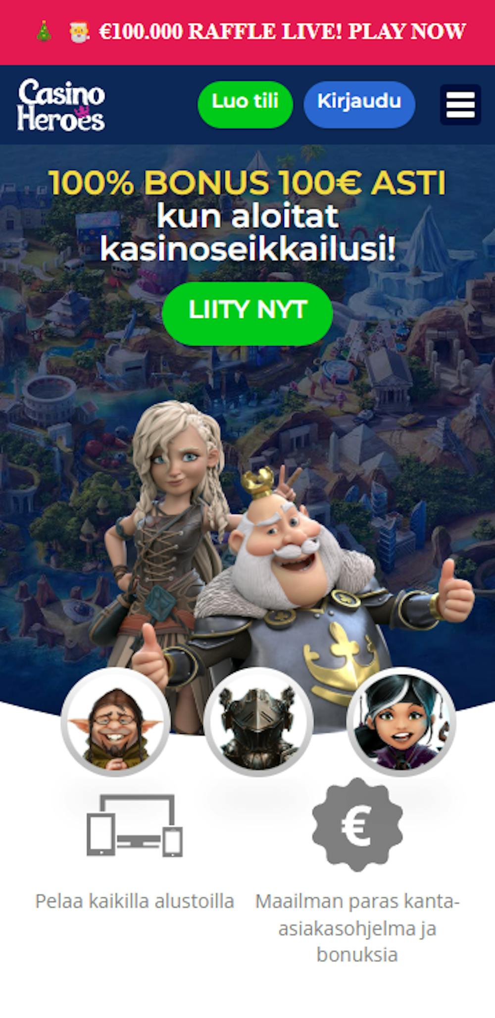 Casino Heroesin tervetuliaisbonus