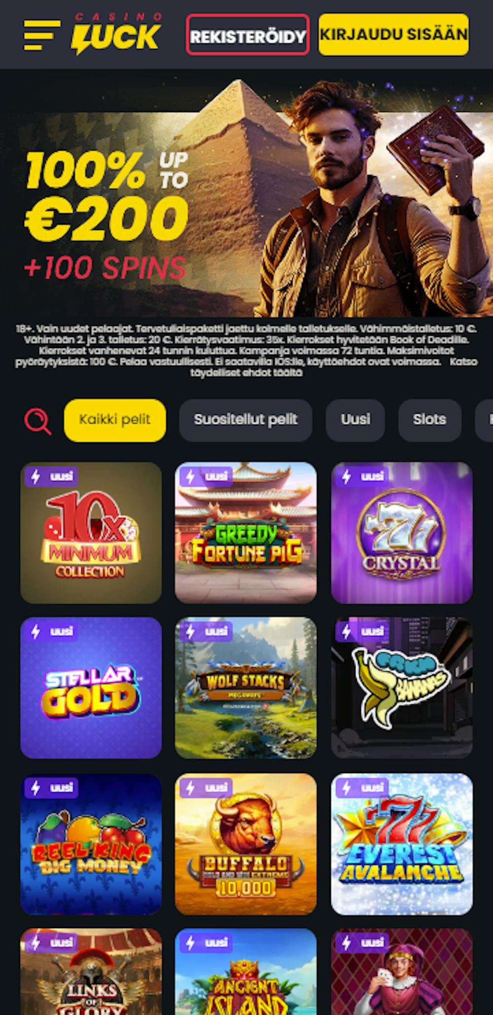 CasinoLuck online-pelit