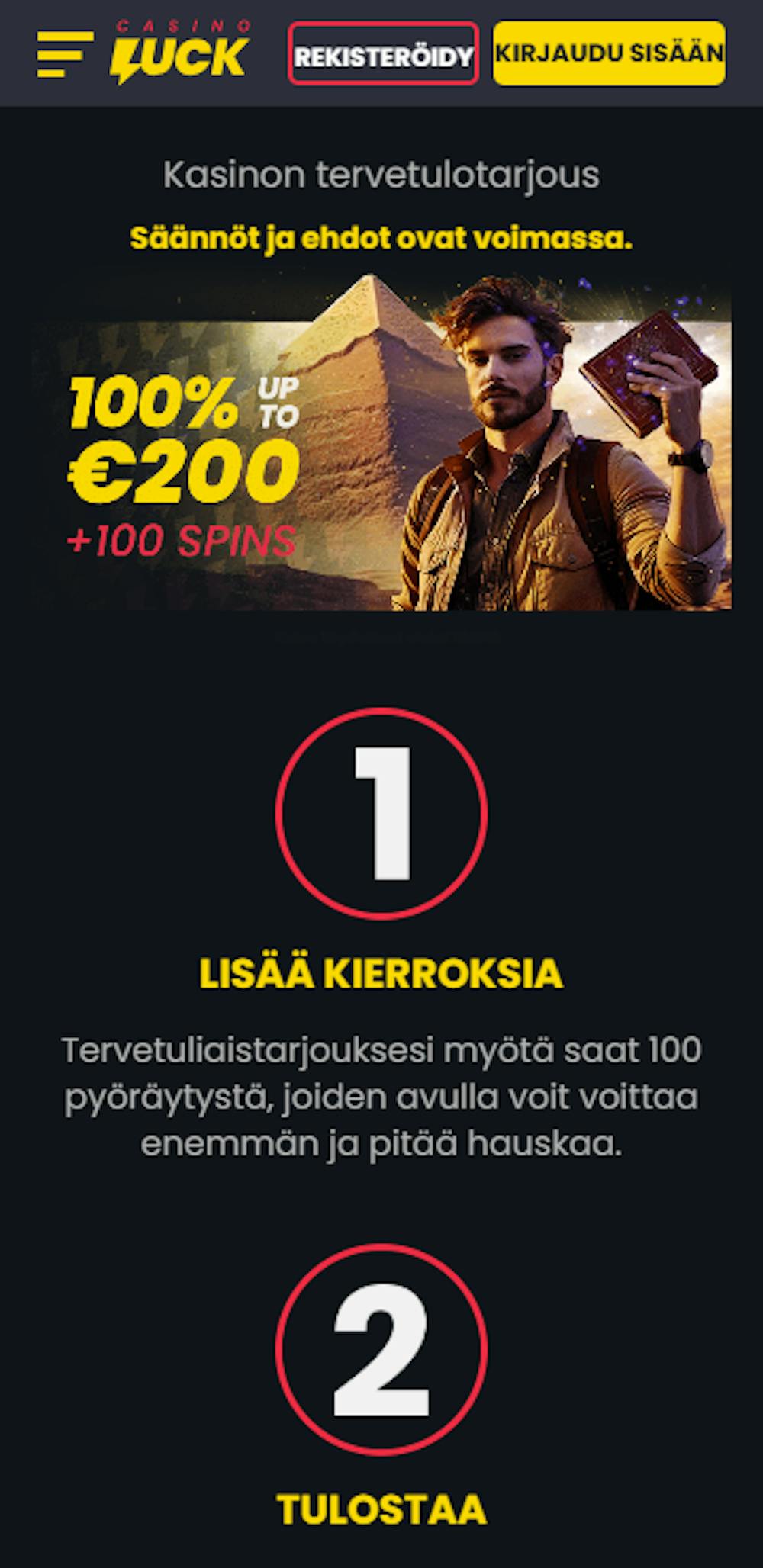 CasinoLuckin tervetuliaisbonus