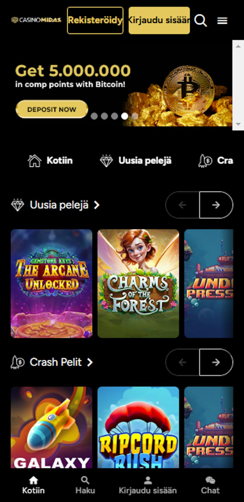 Pelivalikoimaa Casino Midas nettikasinolla
