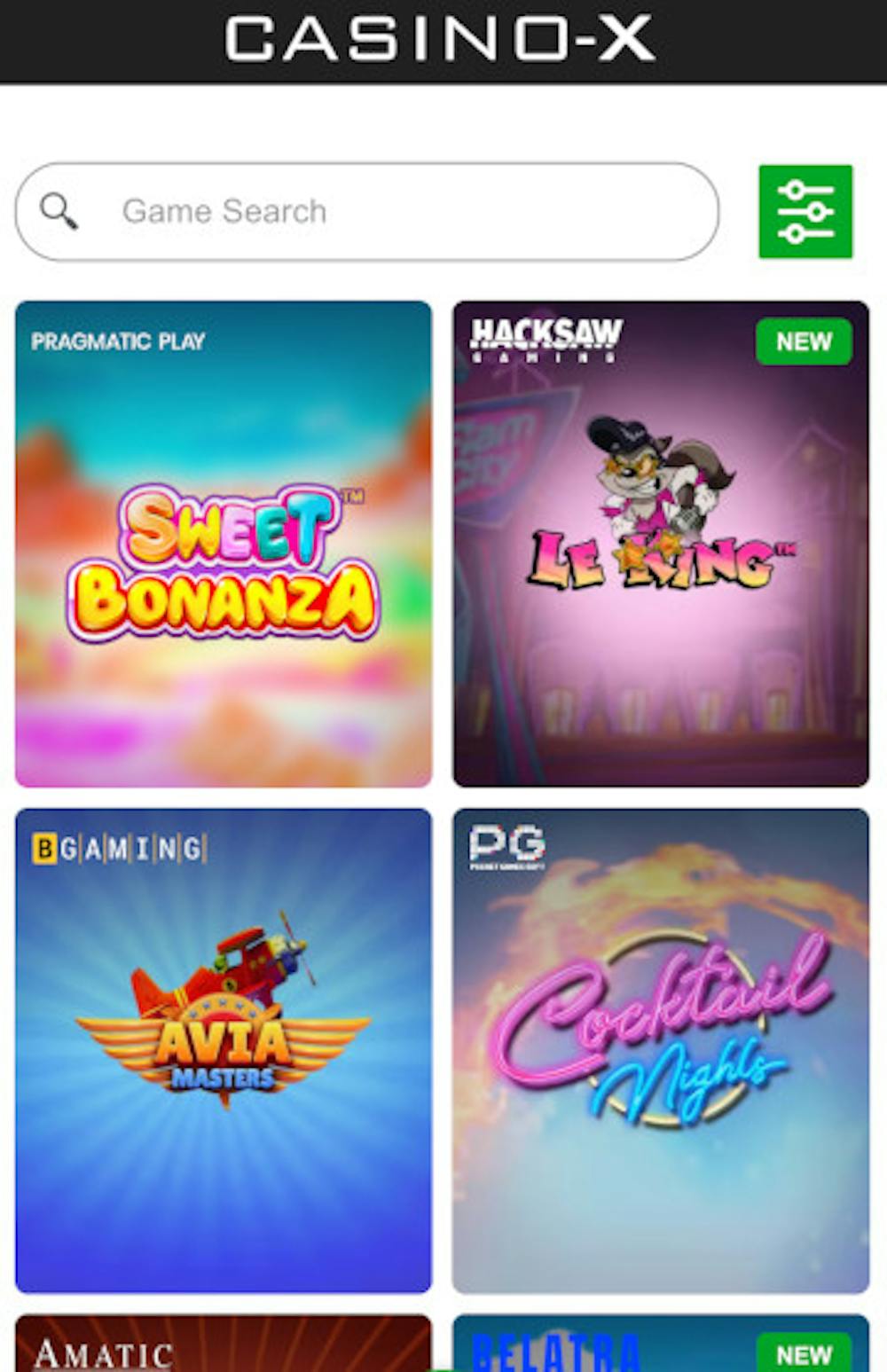 Pelejä Casino-X:n peliaulassa
