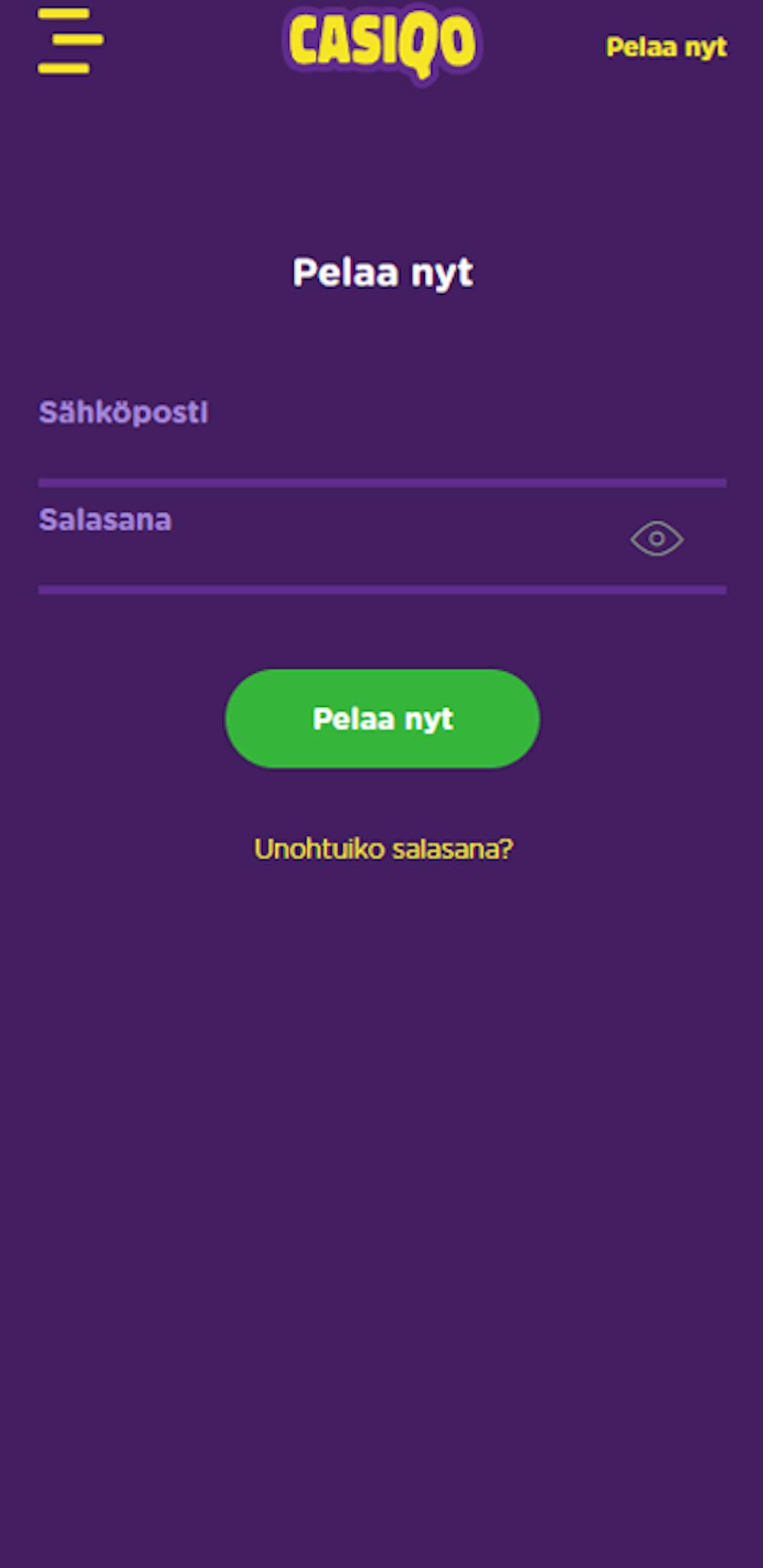 casiqo rekisteröintisivu