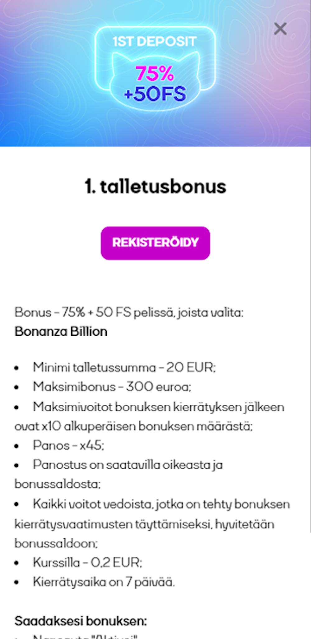 catcasinon tervetulotarjous