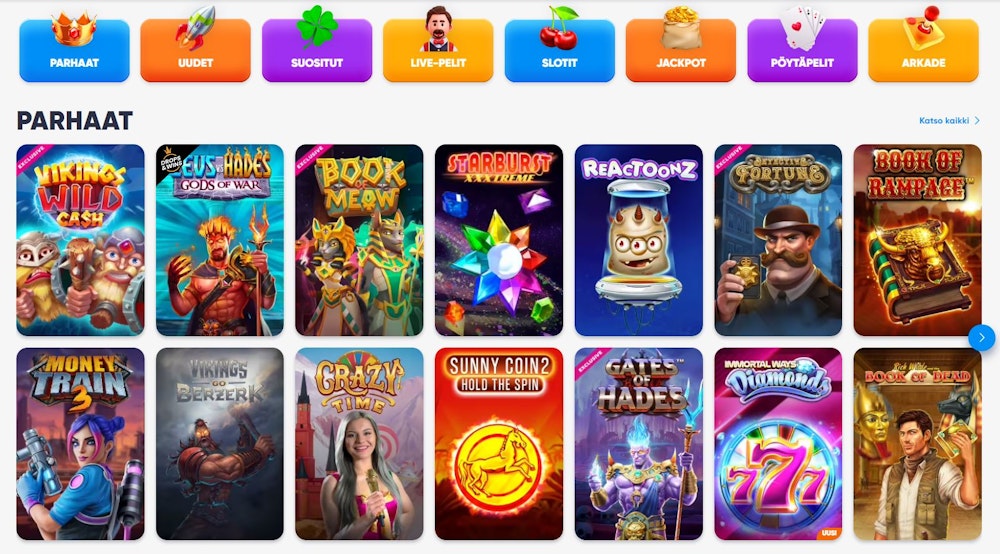 Cazimbo Casinon pelivalikoima