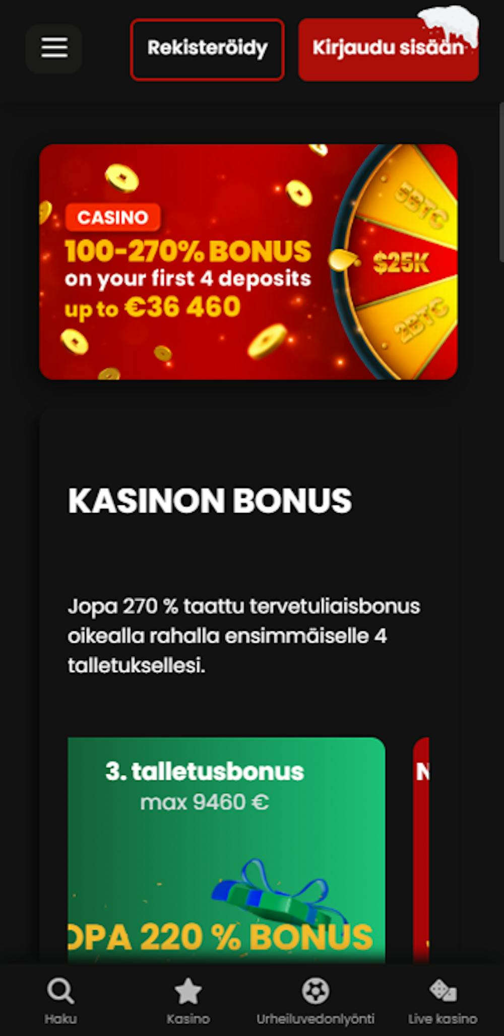 Chipstars nettikasinon tervetuliaisbonus