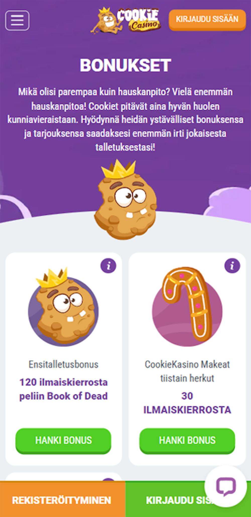 Cookie Casino tervetulotarjous