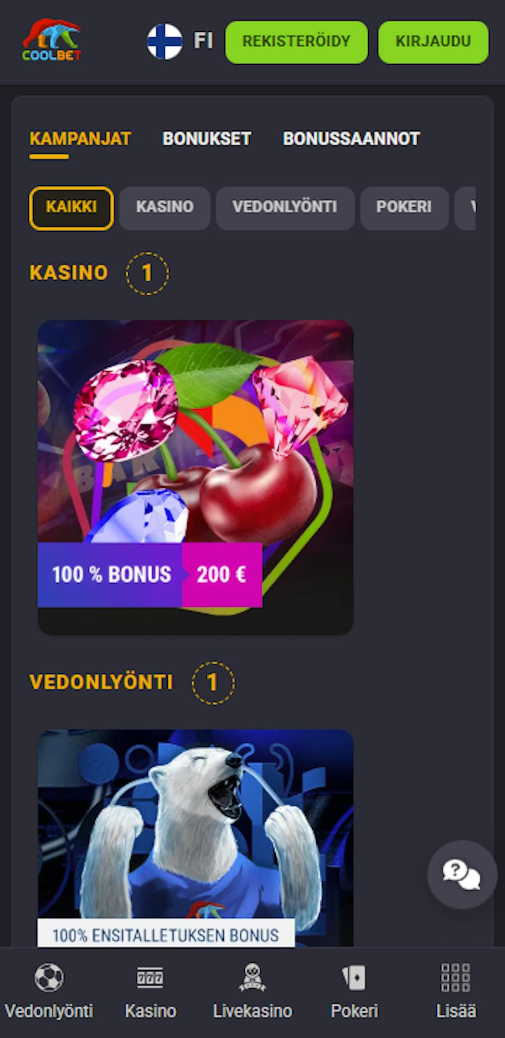 Coolbet tervetuliaisbonus