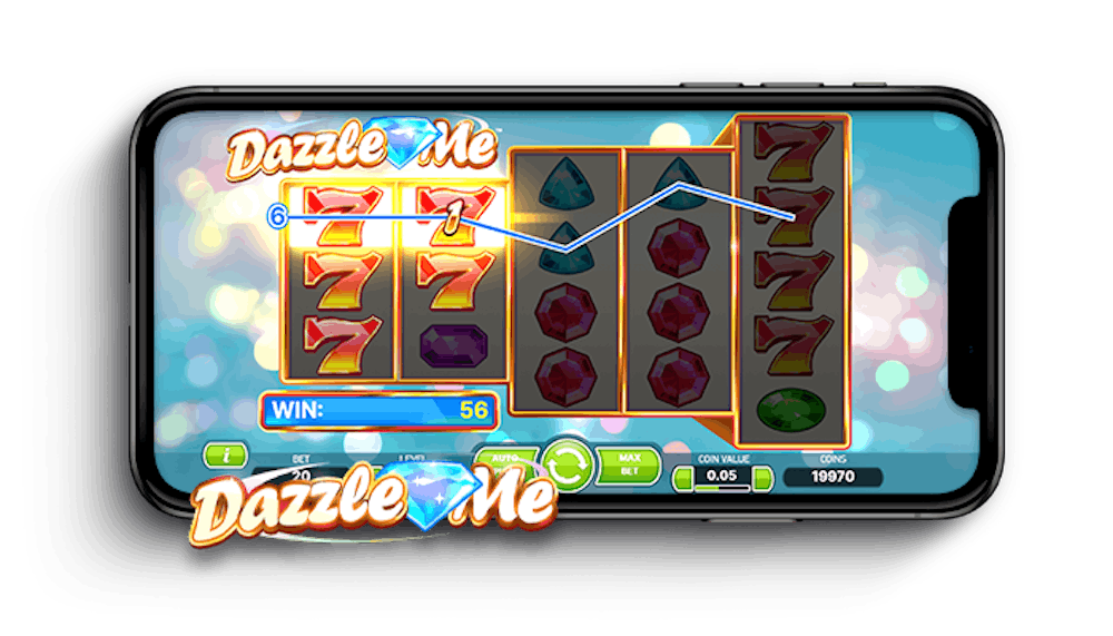 Dazzle Me slotti mobiililaitteen näytöllä