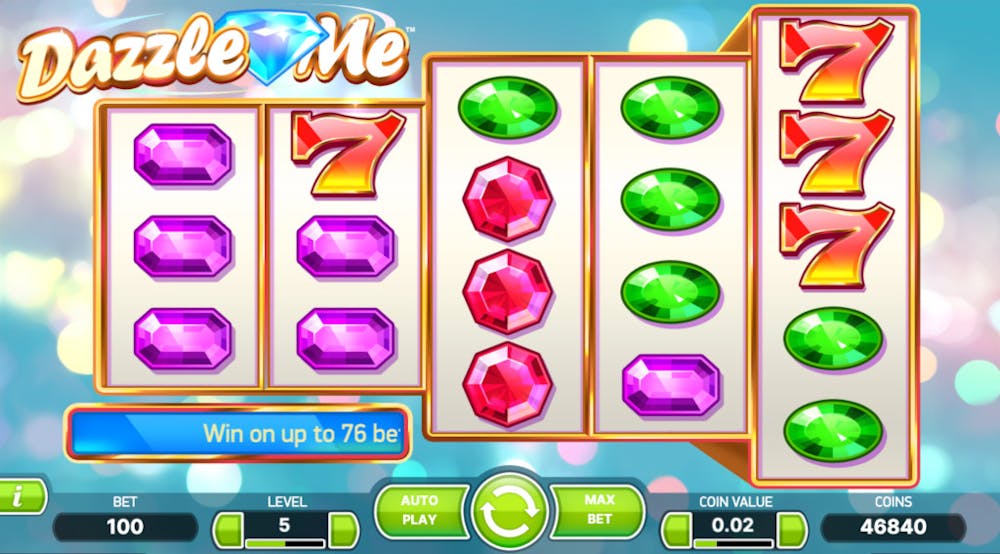 Dazzle Me kolikkopeli 100 pyöräytyksen jälkeen