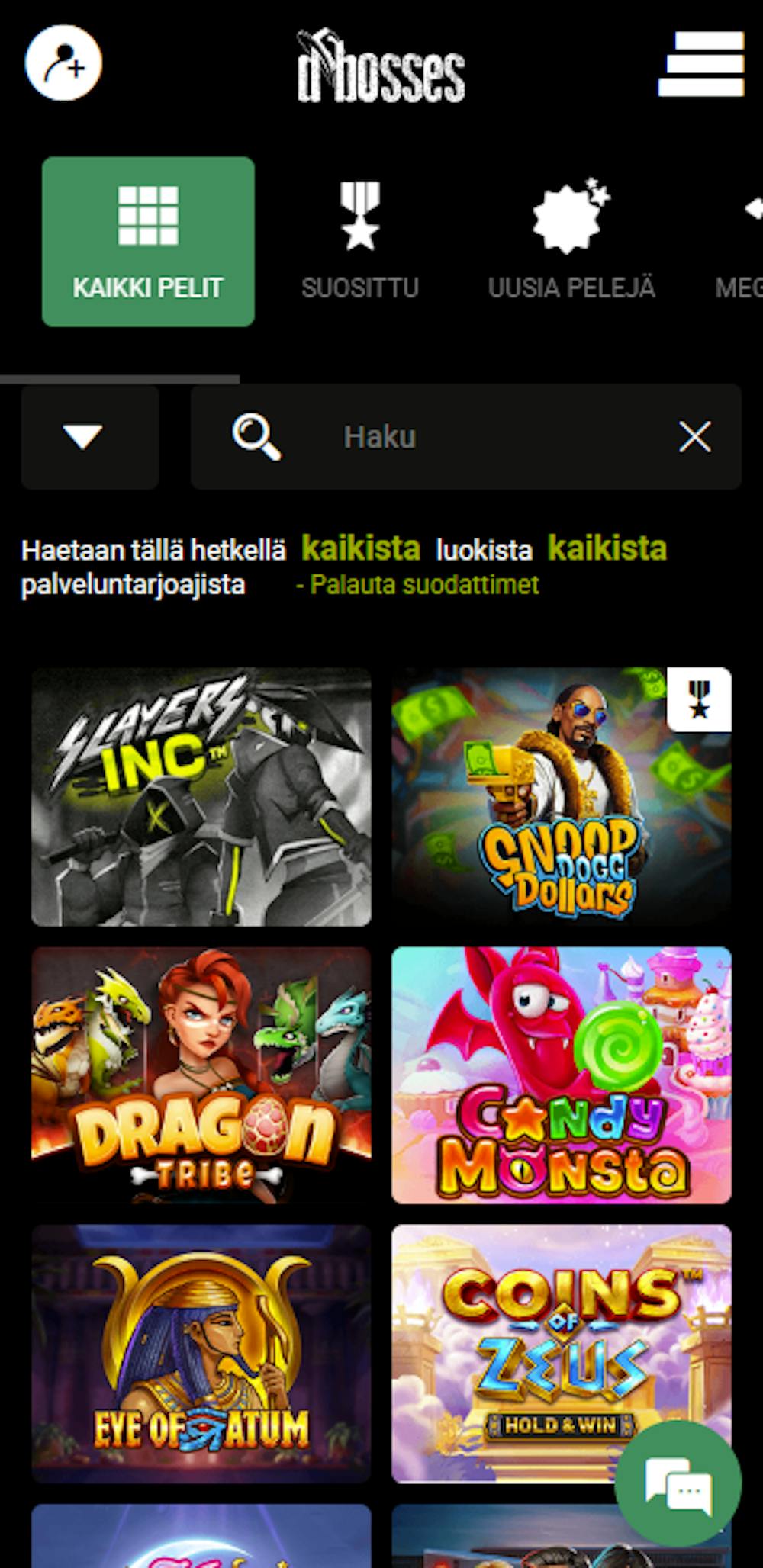 dbossesin pelivalikoima