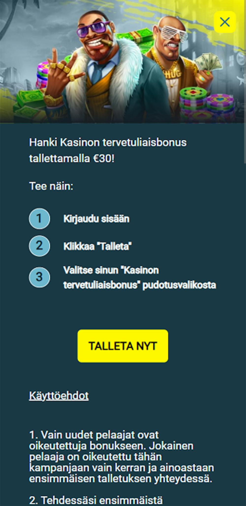 Dealbet kasinon tervetuliaistarjoukset